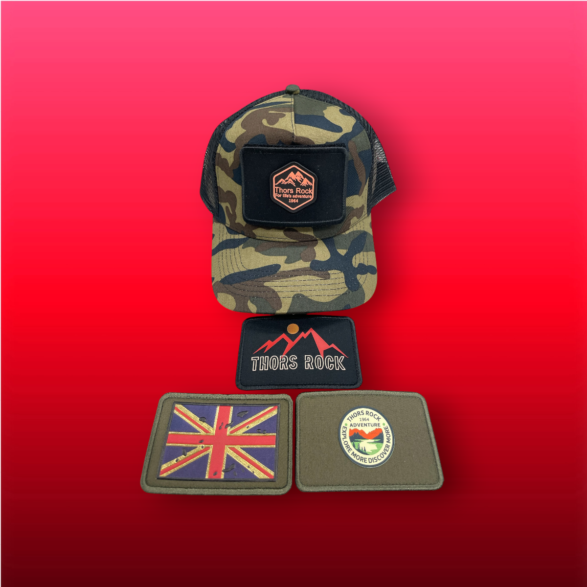 CAMOUFLAGE SNAPBACK HATWITH PATCHES