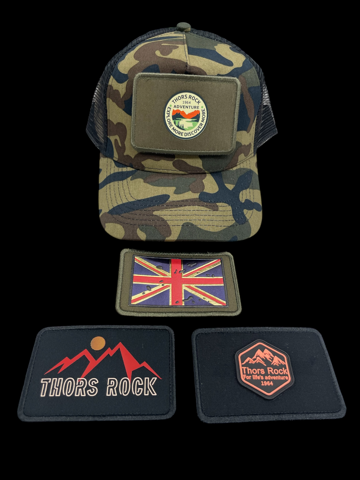 CAMOUFLAGE SNAPBACK HATWITH PATCHES