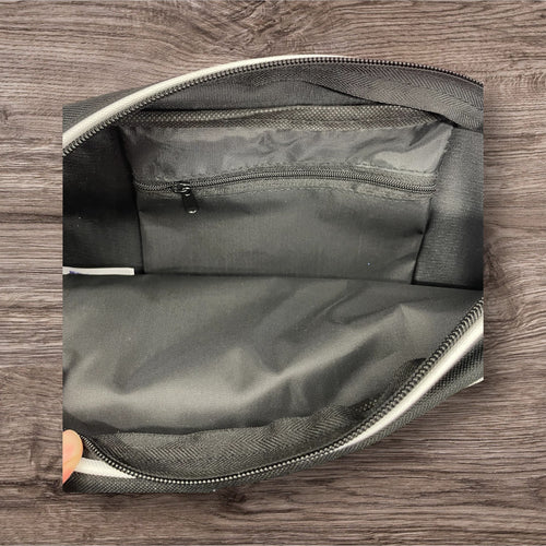BLACK/WHITE RETRO FLIGHT BAG WITH SPIDER-MAN IMAGE