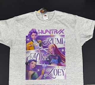 KPOP DEMON HUNTER KIDS GREY T SHIRT