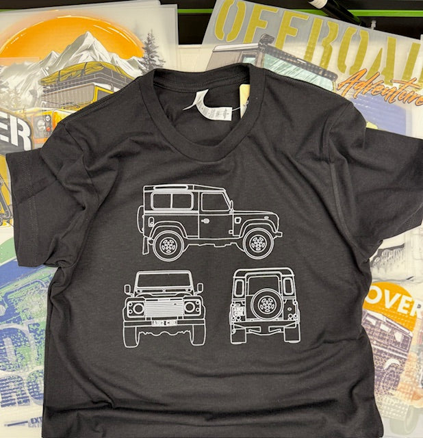 BLACK LANDROVER  90 T SHIRT 