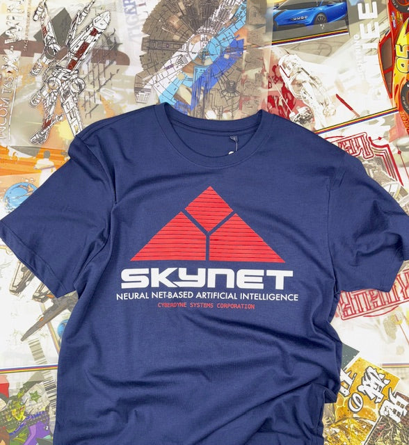 TERMINATOR SKYNET T SHIRT BLUE