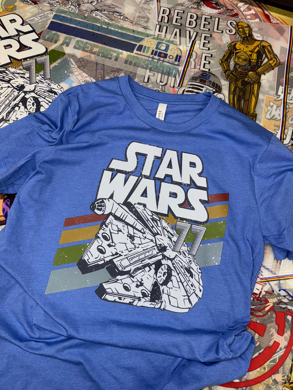 BLUE STAR WARS T SHRT