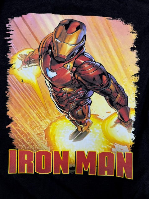 IRONMAN COMIC BOOK STYLE BLACK T SHIRT