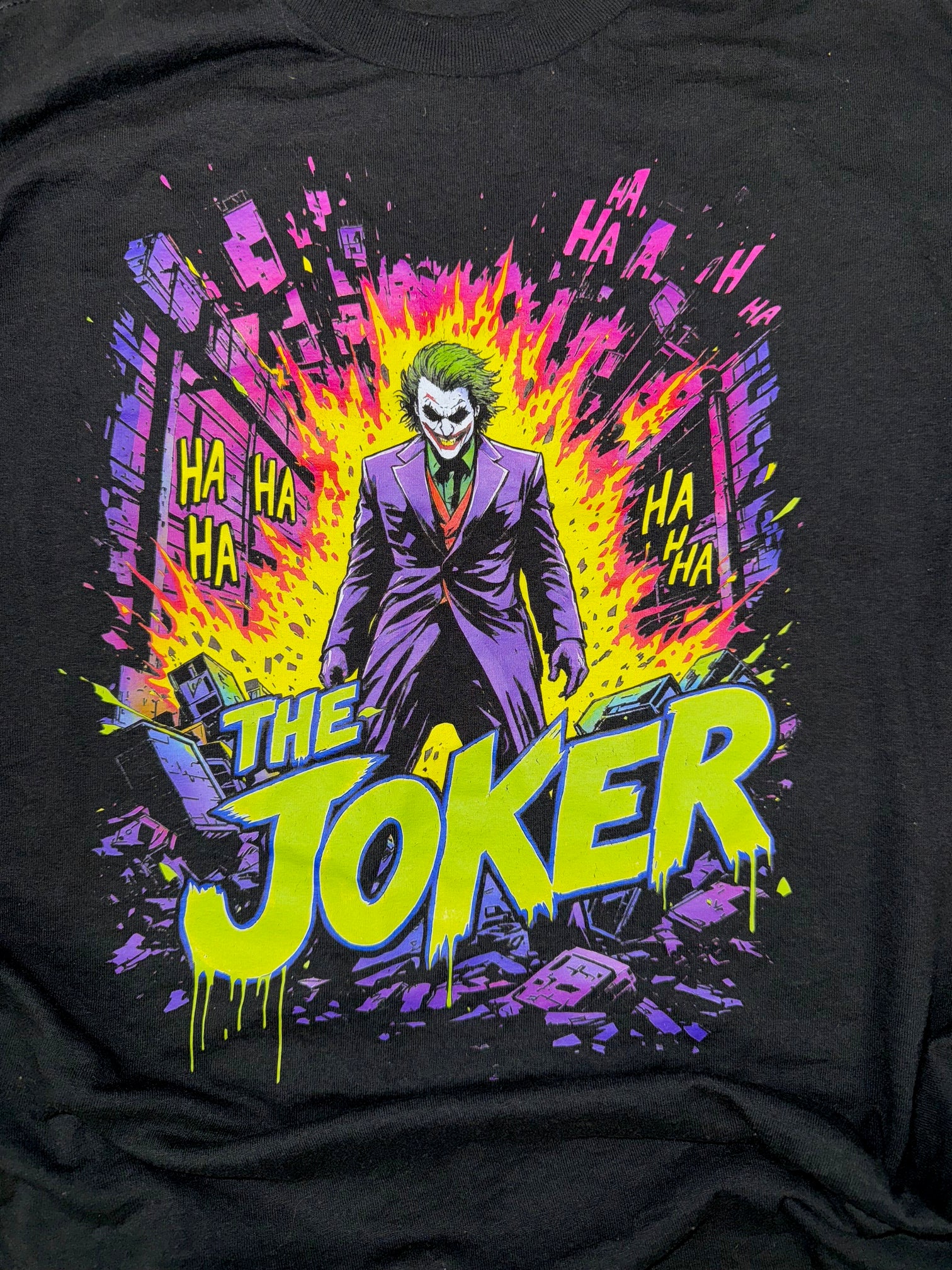 JOKER COMIC BOOK STLYE BLACK T SHIRT