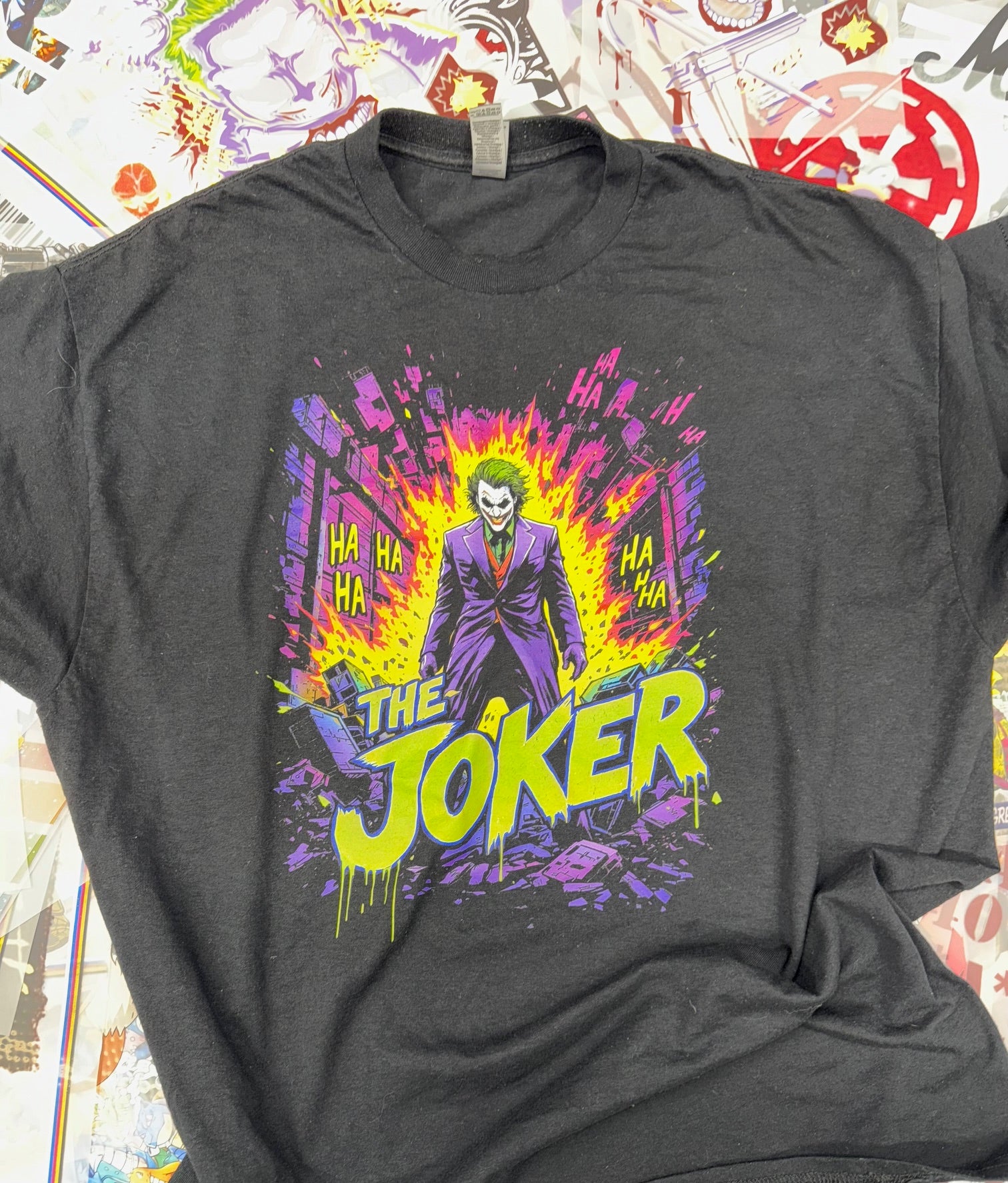 JOKER COMIC BOOK STLYE BLACK T SHIRT – THORS ROCK