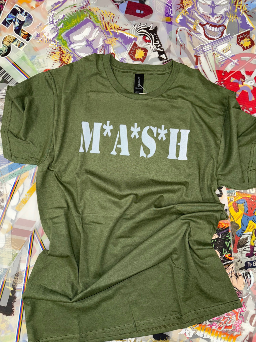 MASH  CLASSIC TV MILITARY GREEN T SHIRT