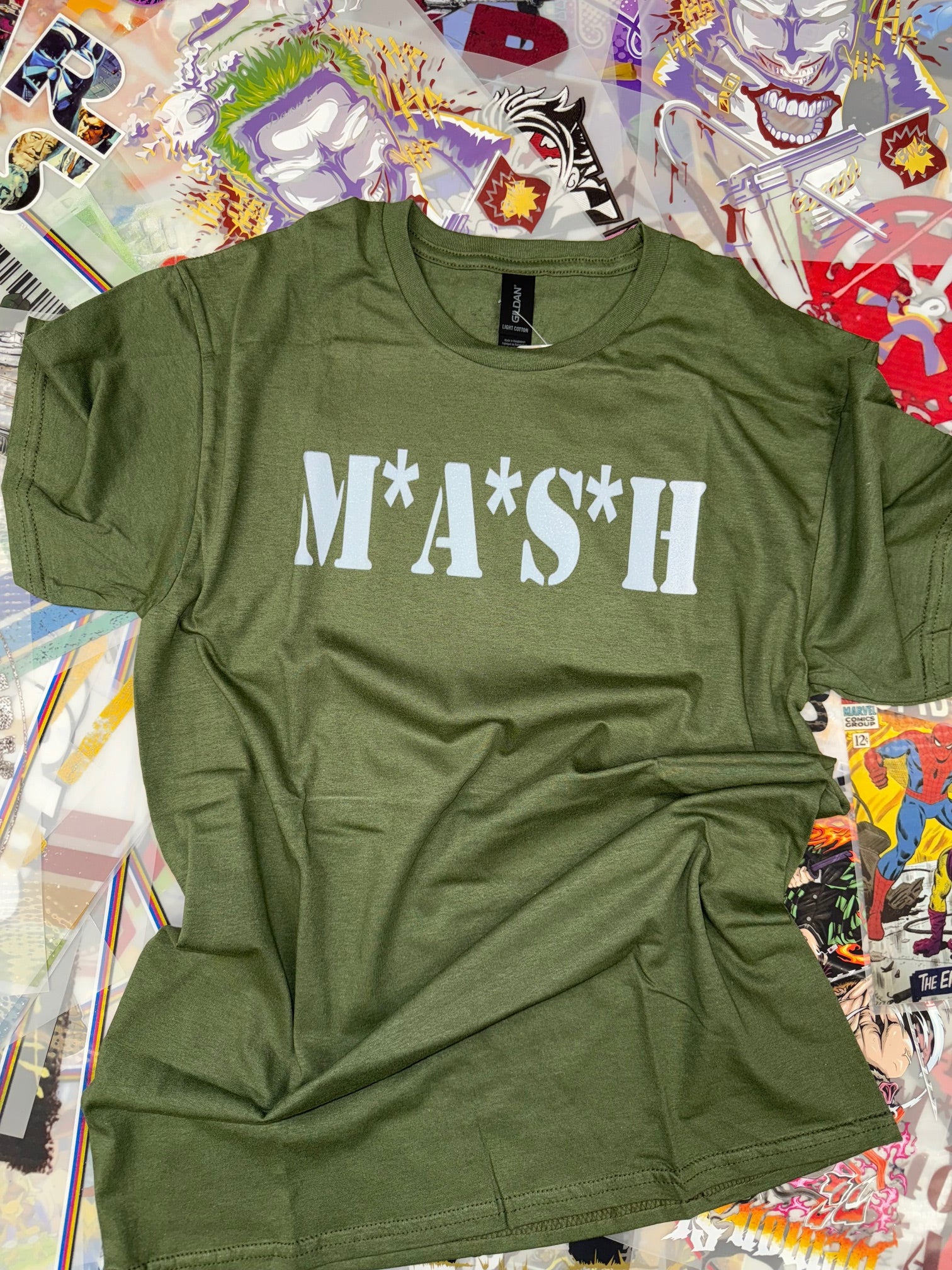 MASH  CLASSIC TV MILITARY GREEN T SHIRT