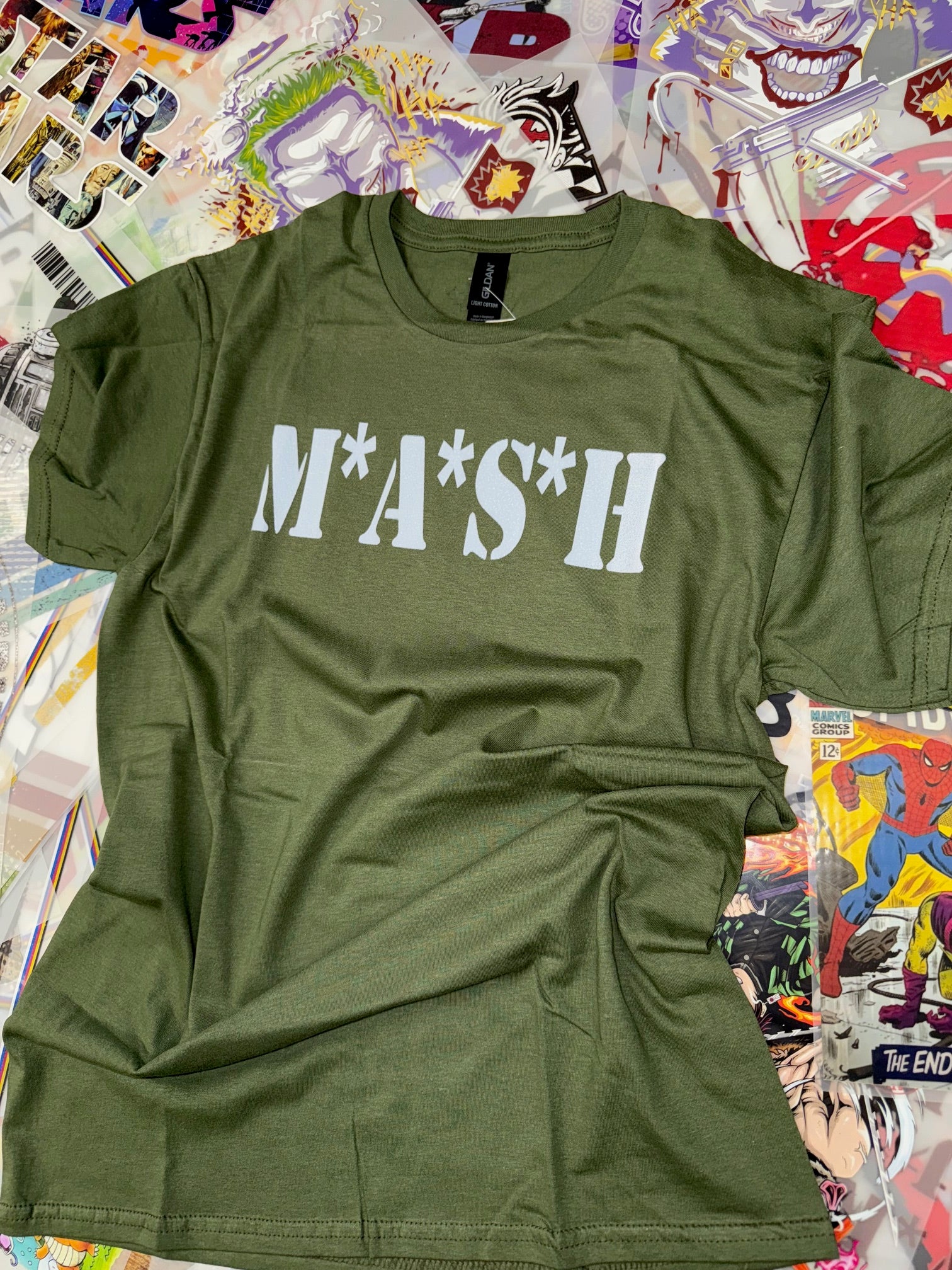 MASH  CLASSIC TV MILITARY GREEN T SHIRT
