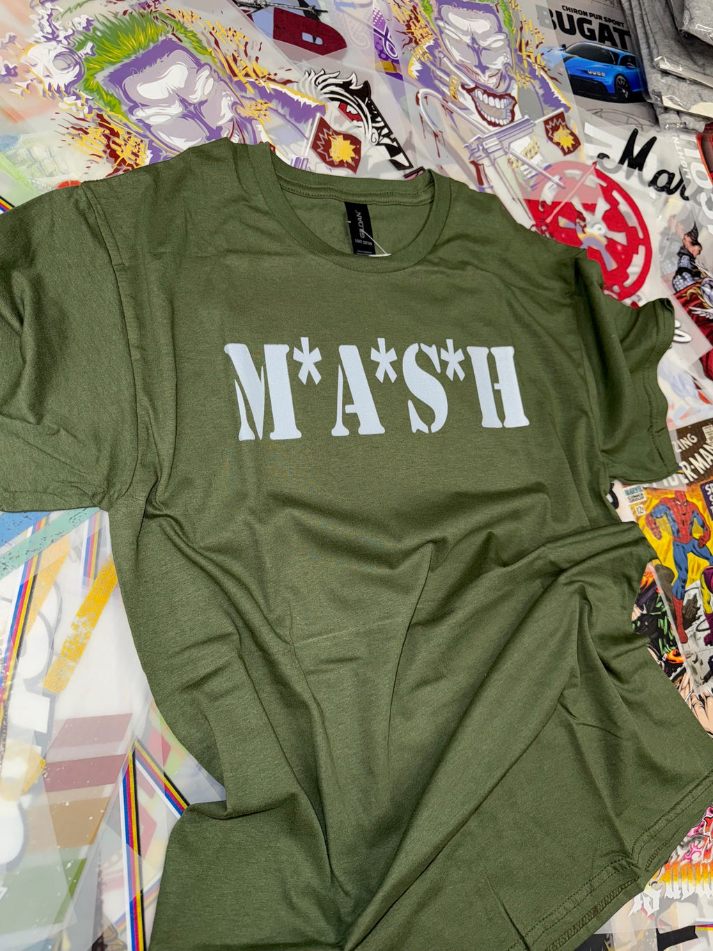MASH  CLASSIC TV MILITARY GREEN T SHIRT