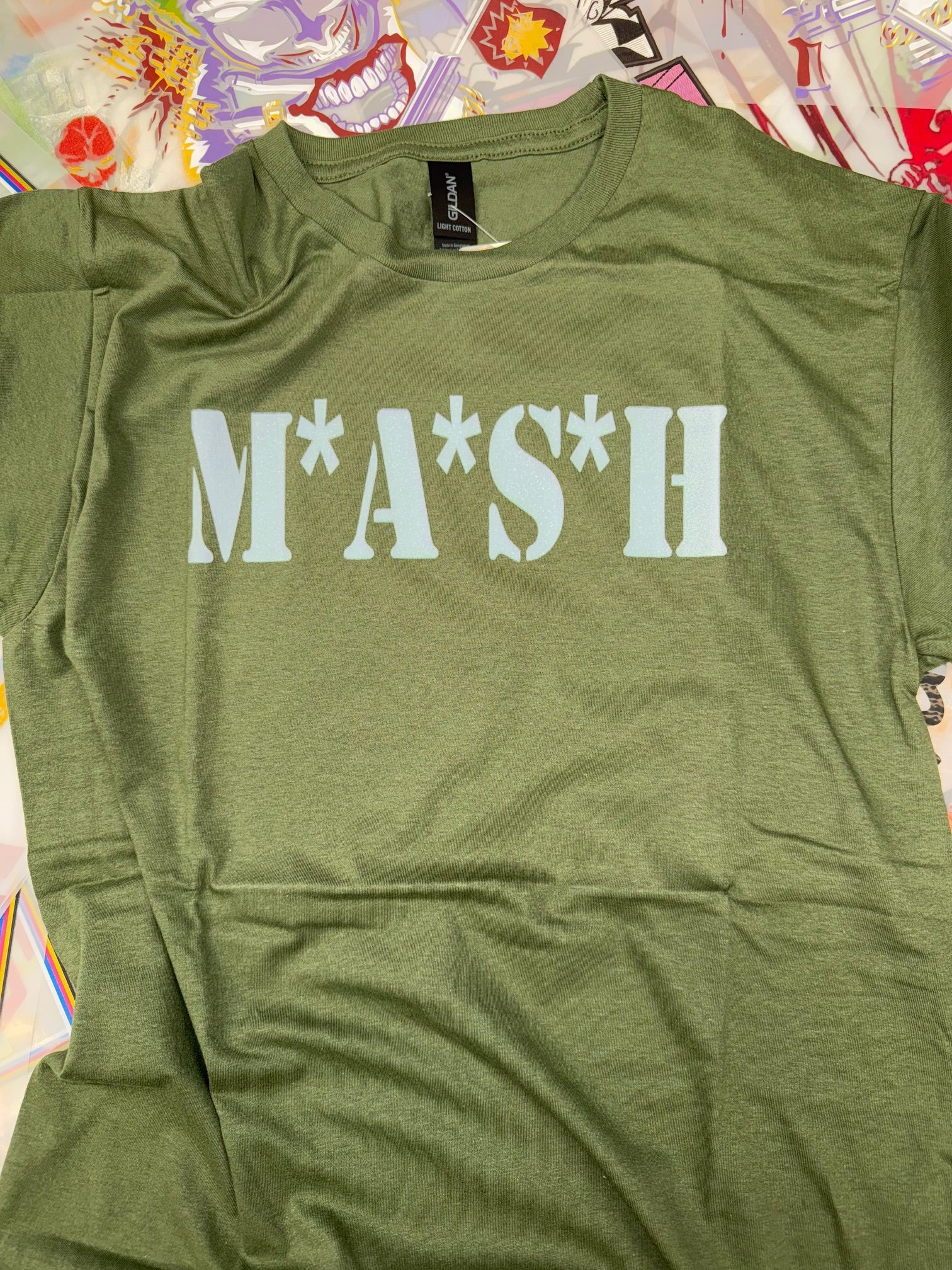 MASH  CLASSIC TV MILITARY GREEN T SHIRT