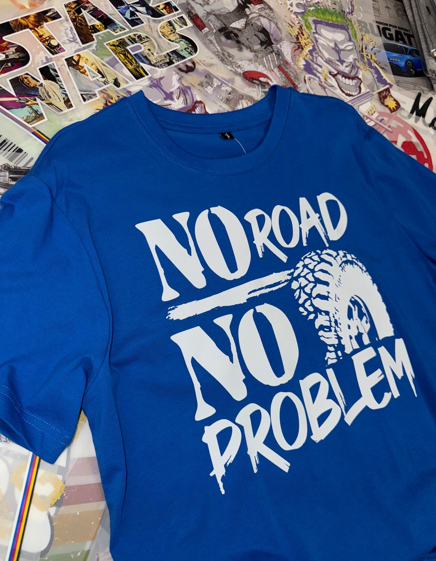 NO ROAD NO PROBLEM OFF ROAD 4X4 BLUE T SHIRT
