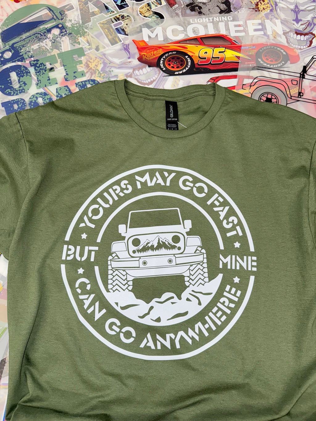 OFF ROAD GO ANYWHERE 4X4 GREEN T SHIRT