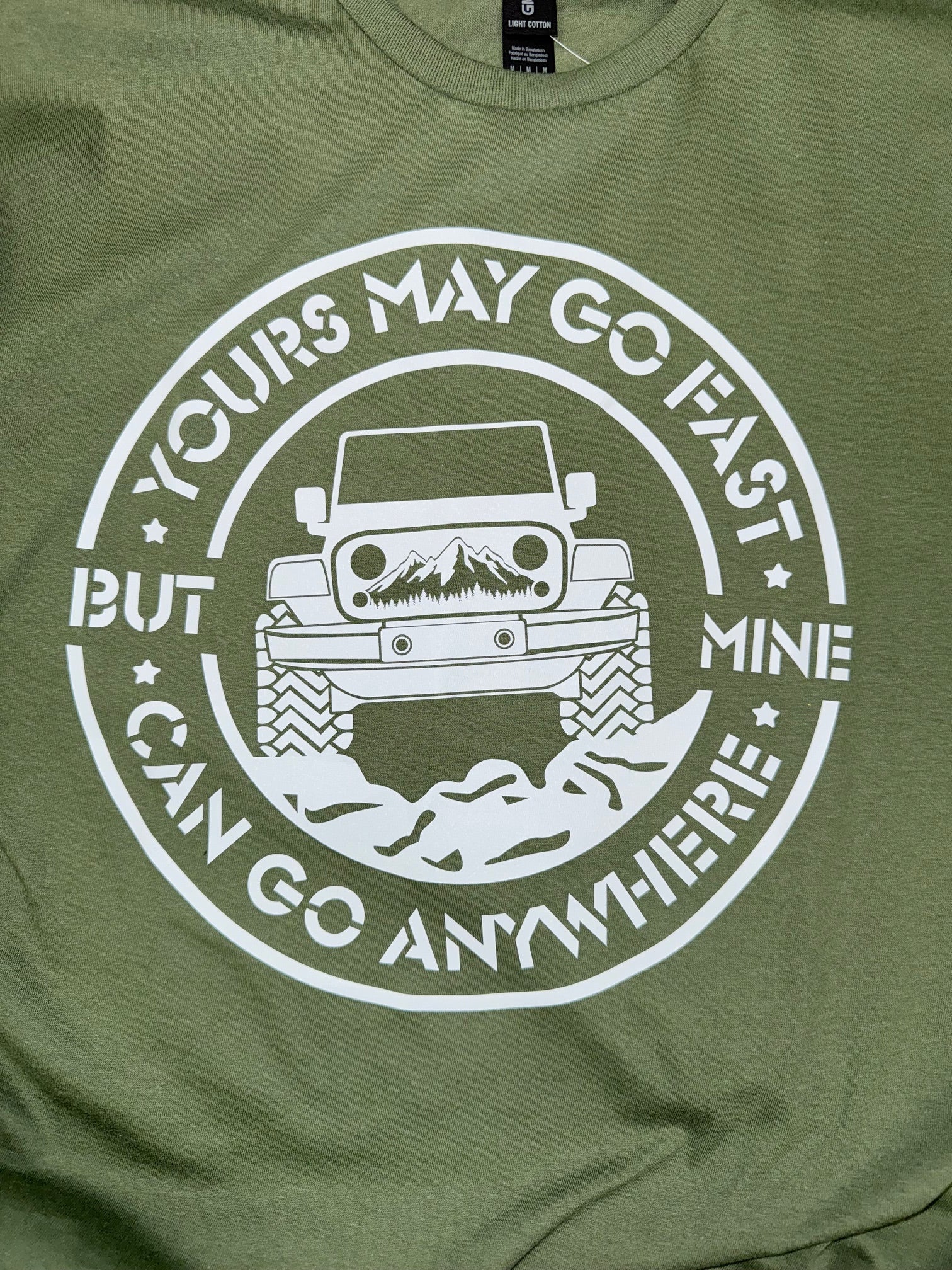 OFF ROAD GO ANYWHERE 4X4 GREEN T SHIRT