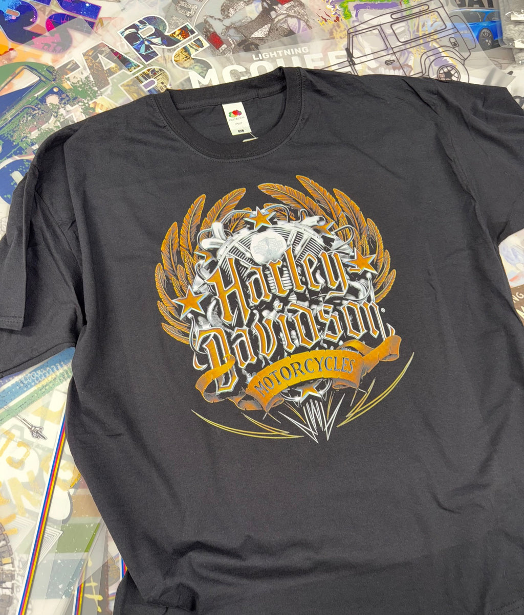 HARLEY DAVIDSON  MOTORCYCLE BLACK T SHIRT