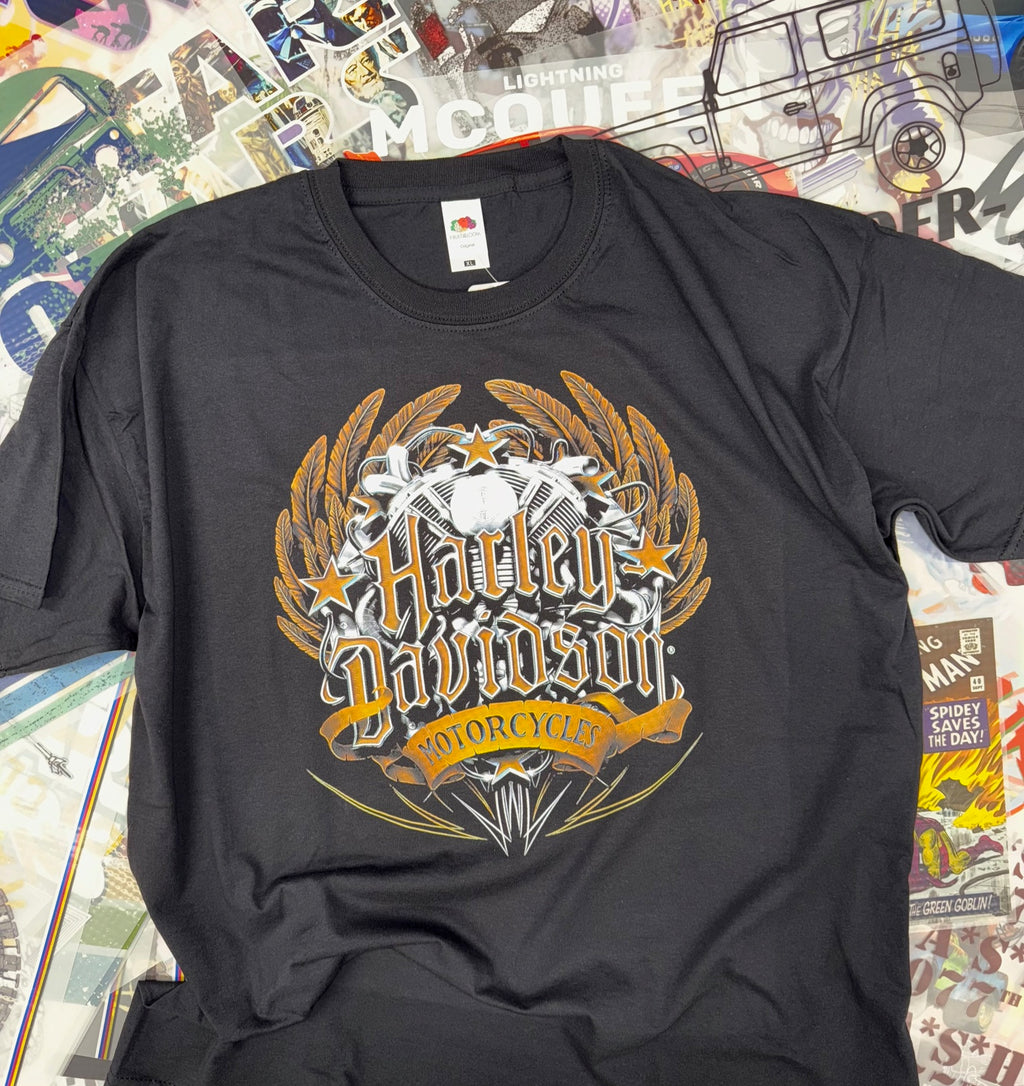 HARLEY DAVIDSON  MOTORCYCLE BLACK T SHIRT