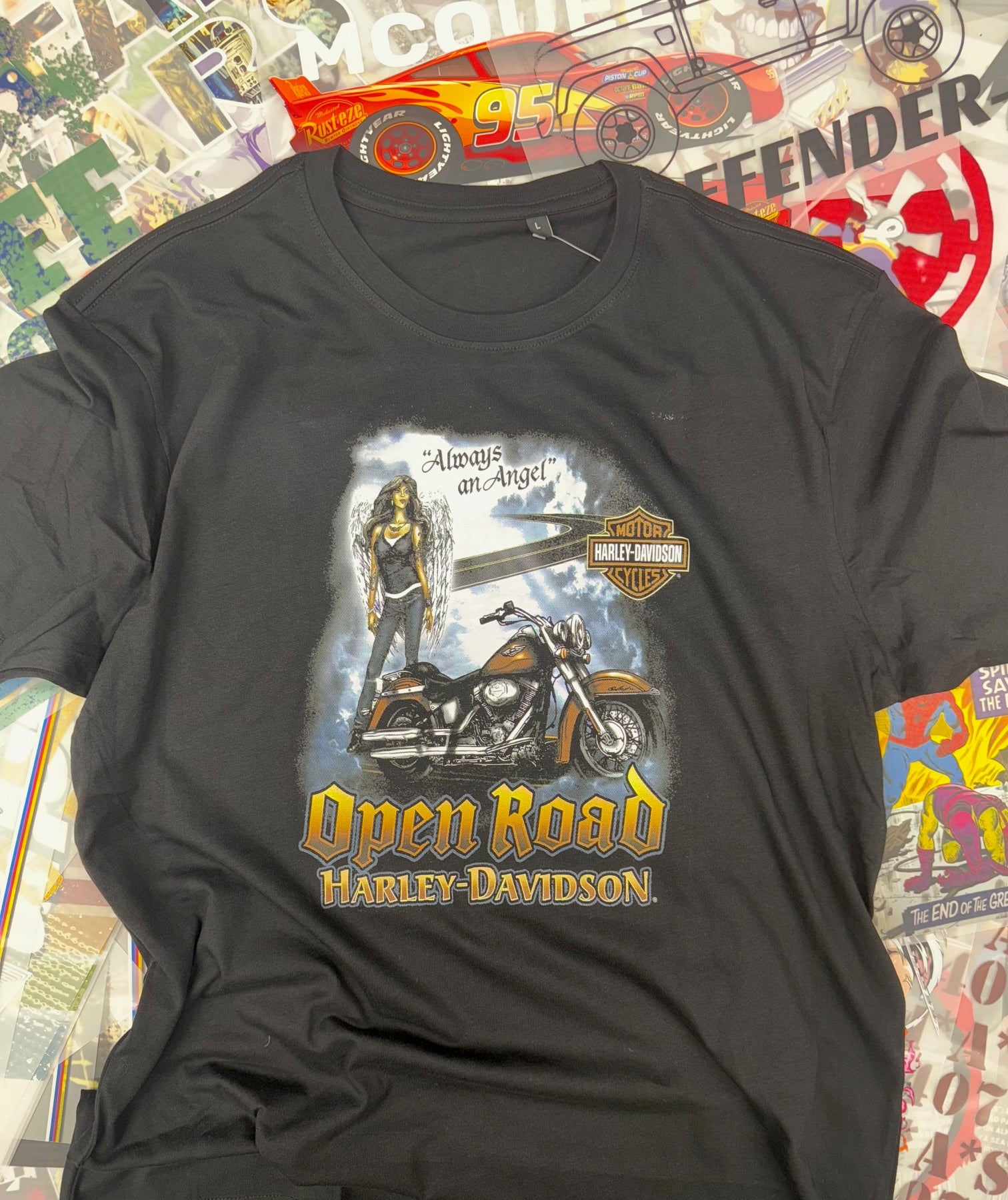 HARLEY DAVIDSON MOTORCYCLE OPEN ROAD BLACK T SHIRT