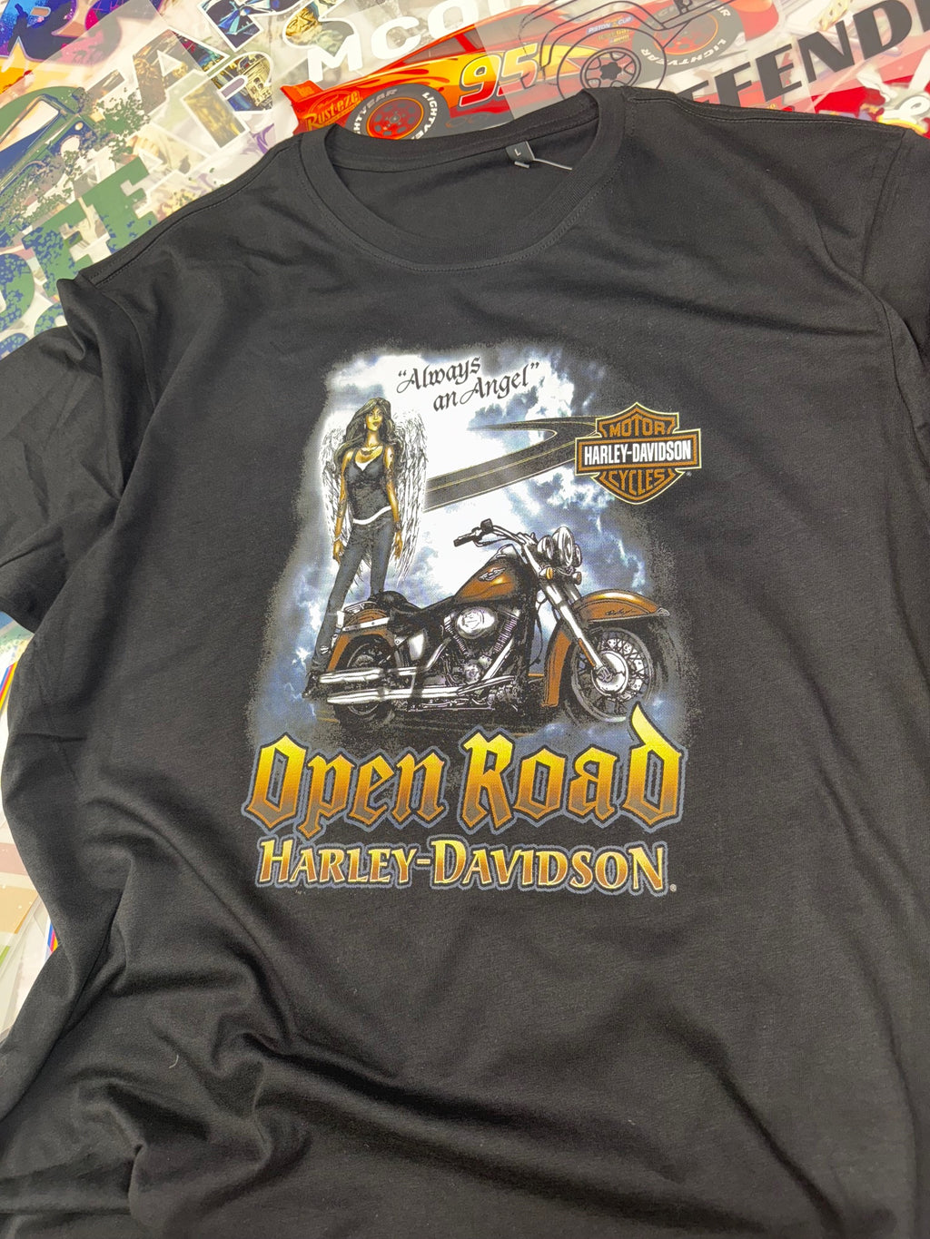 HARLEY DAVIDSON MOTORCYCLE OPEN ROAD BLACK T SHIRT