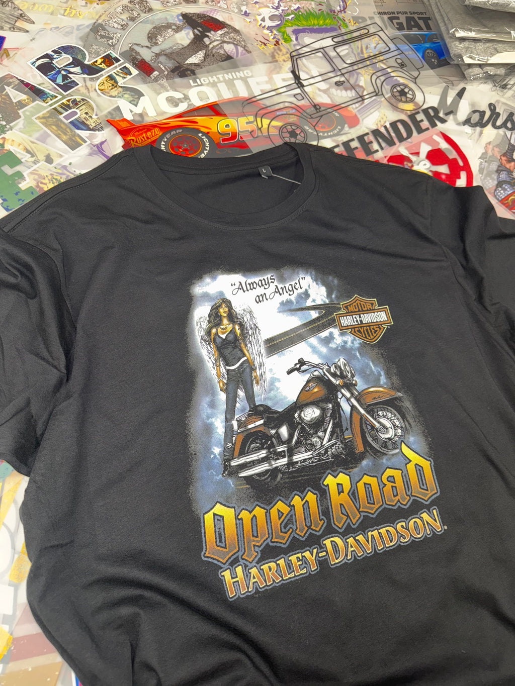 HARLEY DAVIDSON MOTORCYCLE OPEN ROAD BLACK T SHIRT