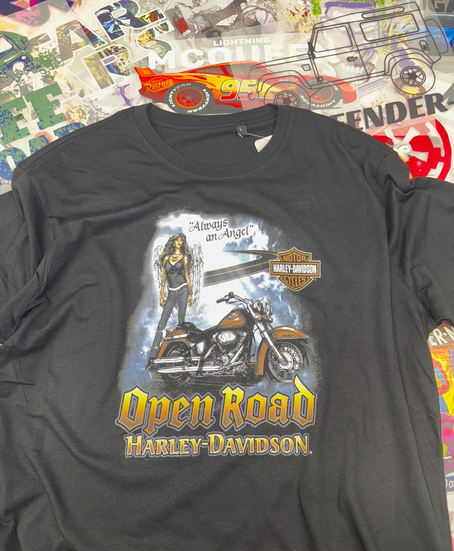 HARLEY DAVIDSON MOTORCYCLE OPEN ROAD BLACK T SHIRT