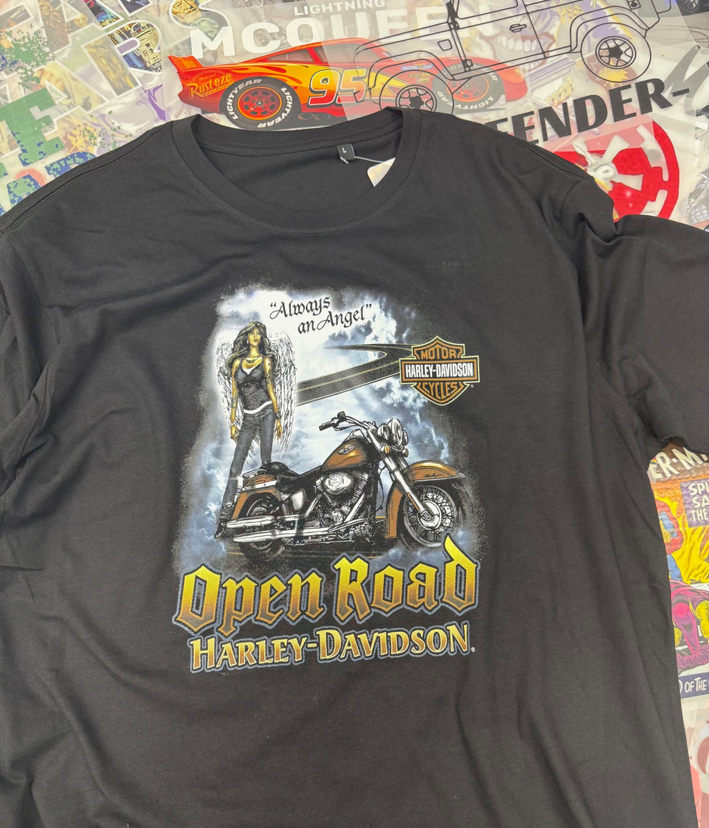 HARLEY DAVIDSON MOTORCYCLE OPEN ROAD BLACK T SHIRT