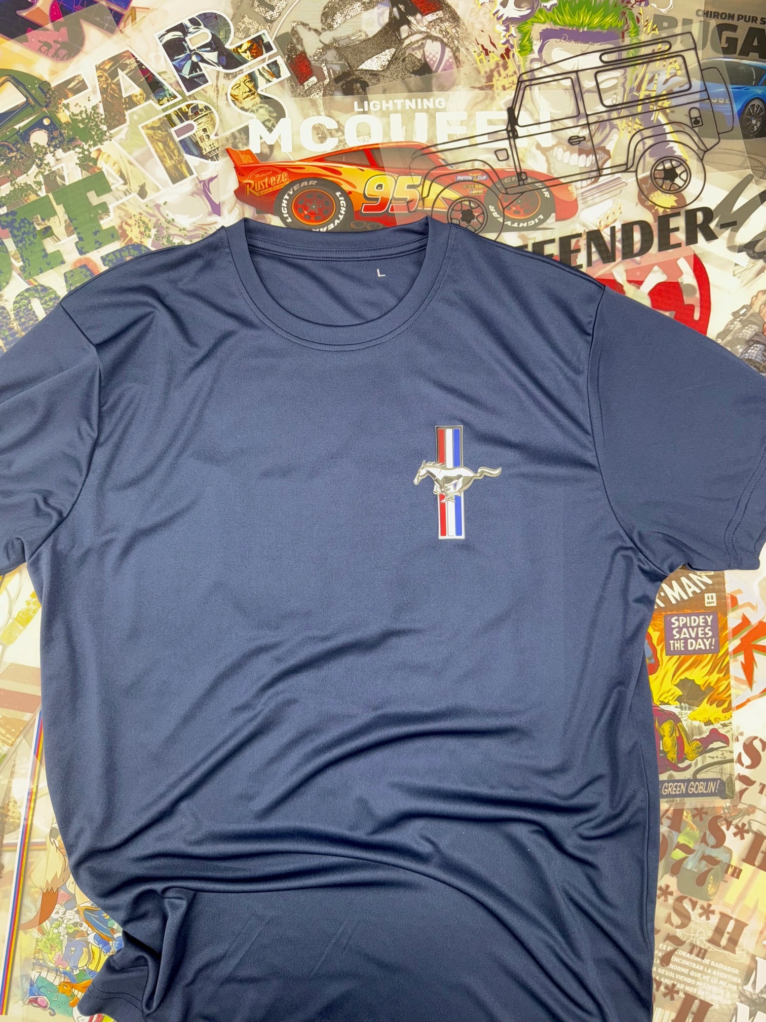 FORD MUSTANG SHELBY DETAILED BLUE T SHIRT