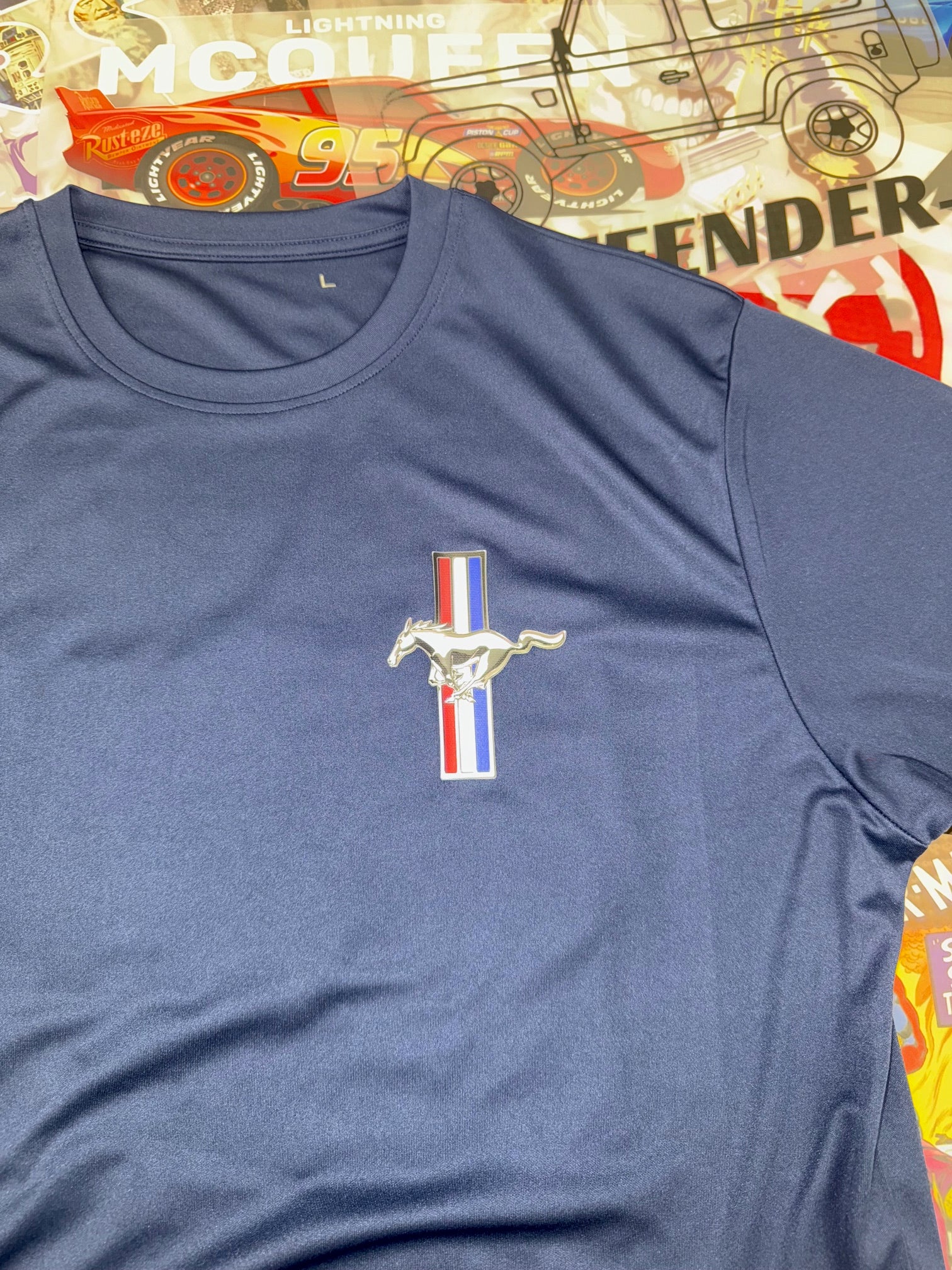 FORD MUSTANG SHELBY DETAILED BLUE T SHIRT