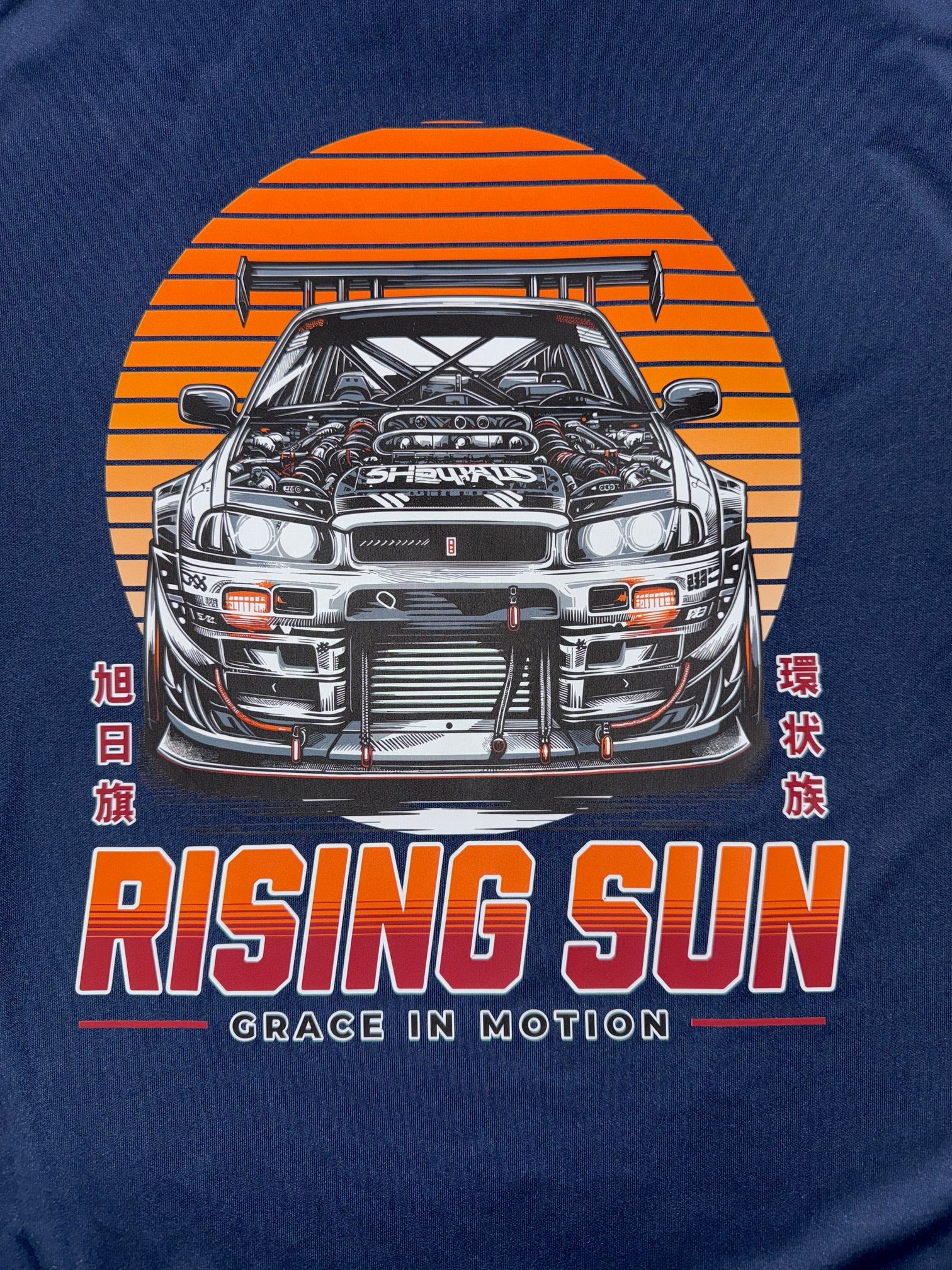 JAPANESE SUPERCAR RISING SUN BLUE T SHIRT