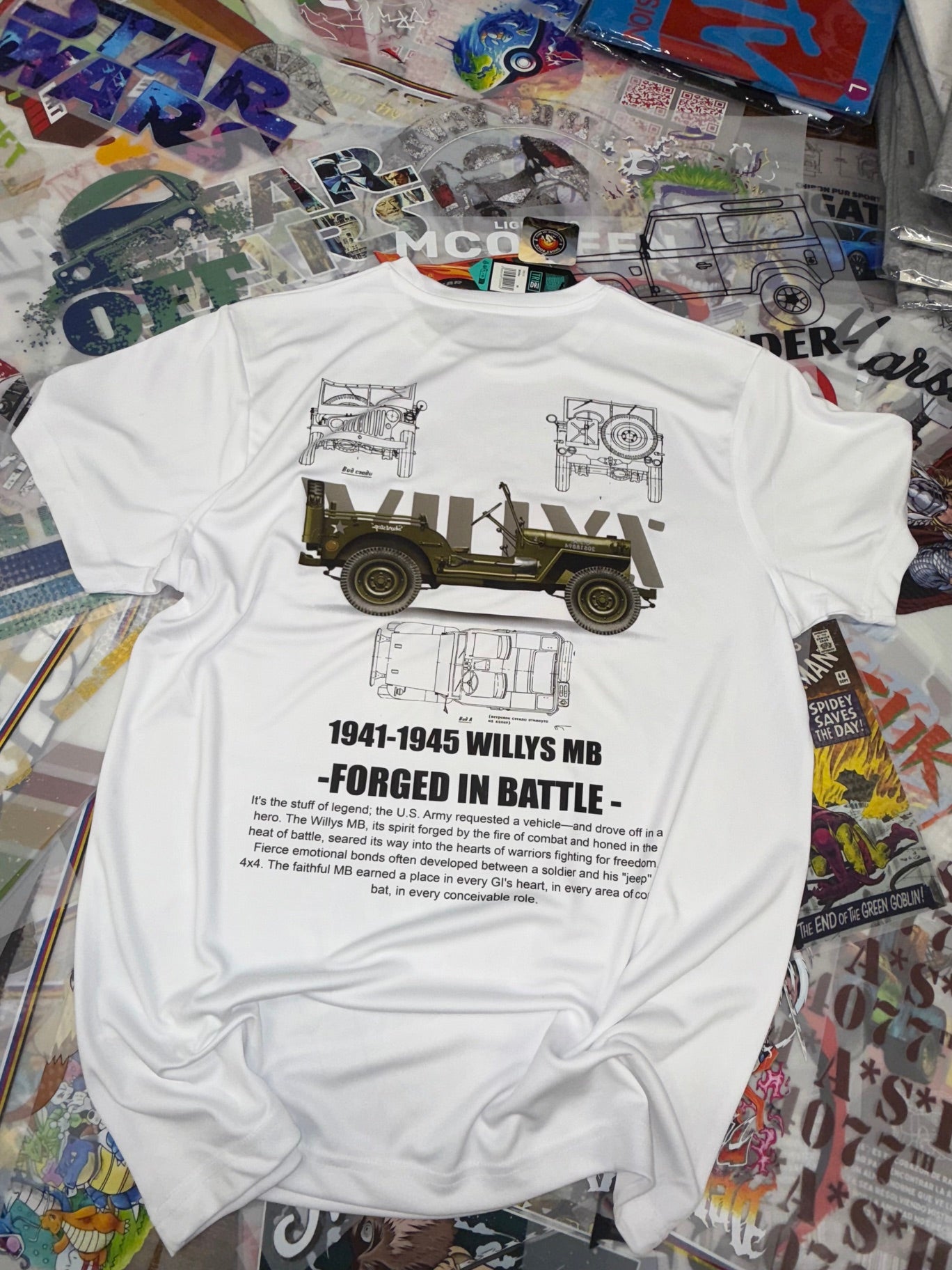 WILLYS JEEP DETAILED WHITE T SHIRT