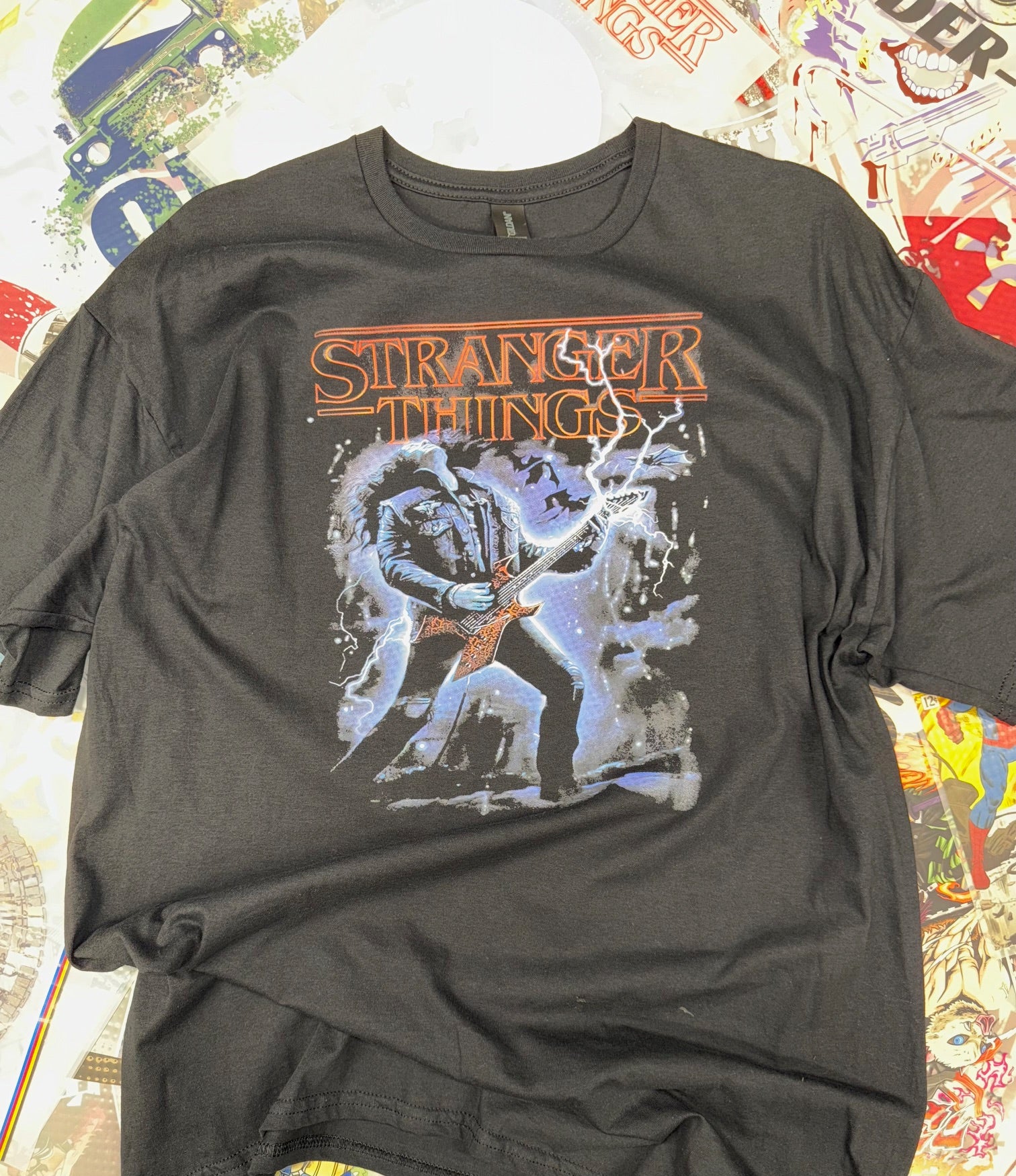 STRANGER THINGS EDDIE MUNSON BLACK T SHIRT