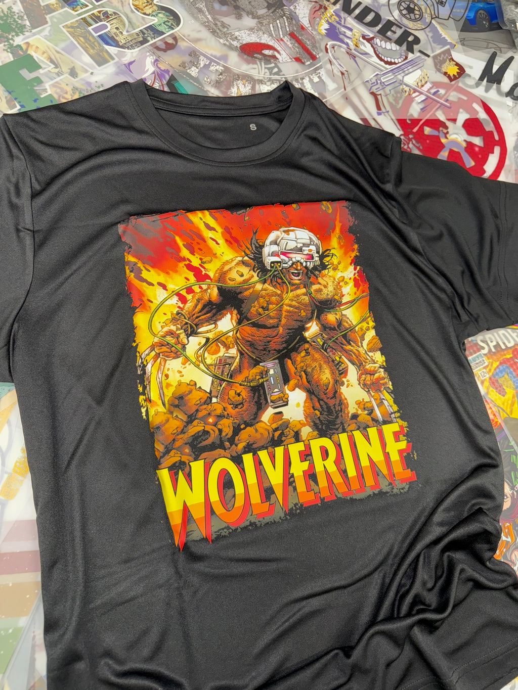WOLVERINE COMIC BOOK STYLE BLACK T SHIRT