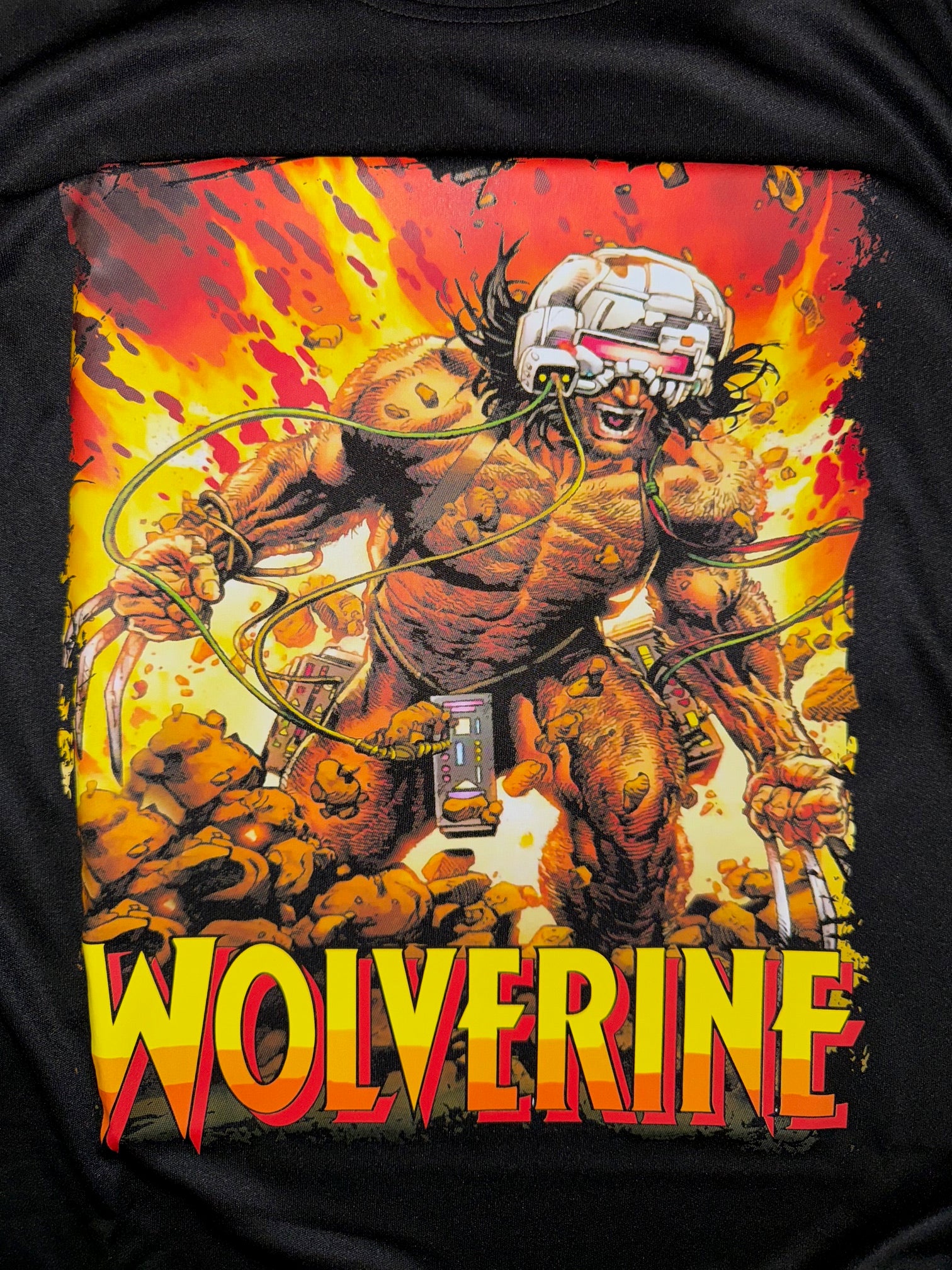 WOLVERINE COMIC BOOK STYLE BLACK T SHIRT