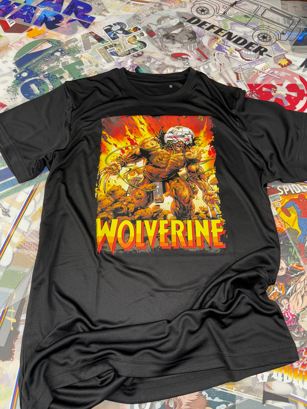 WOLVERINE COMIC BOOK STYLE BLACK T SHIRT