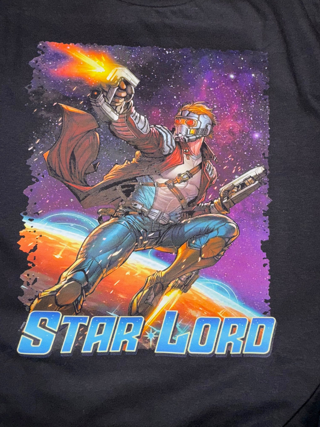 GUARDIANS OF THE GALAXY STARLORD COMIC BOOK STYLE BLACK T SHIRT