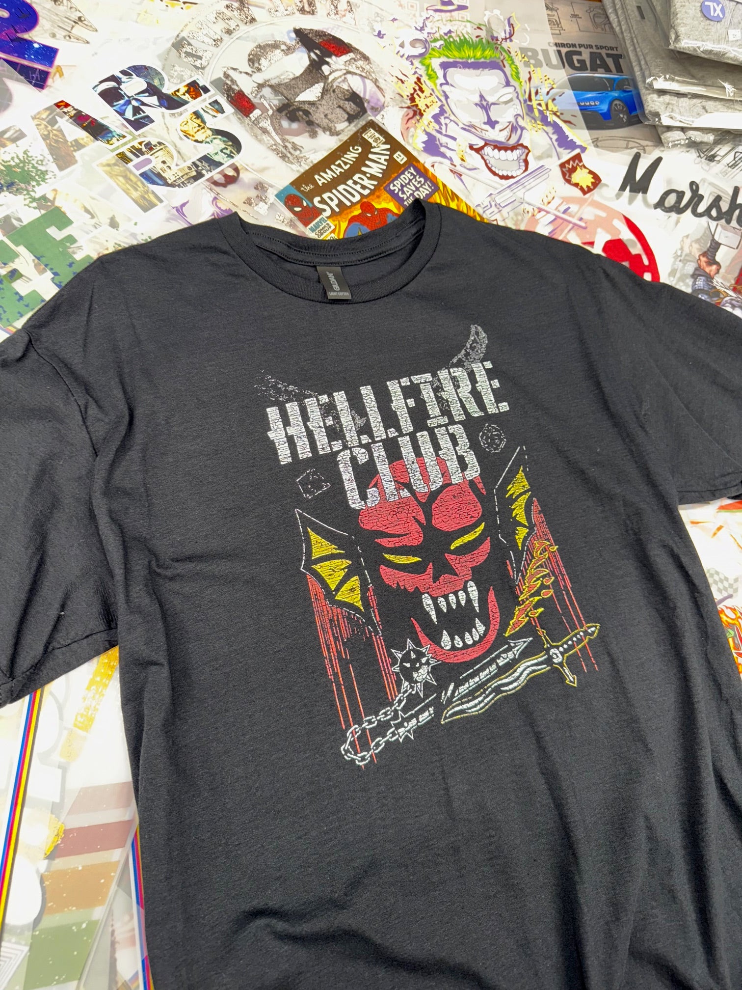 STRANGER THINS HELLFIRE CLUB BLACK T SHIRT