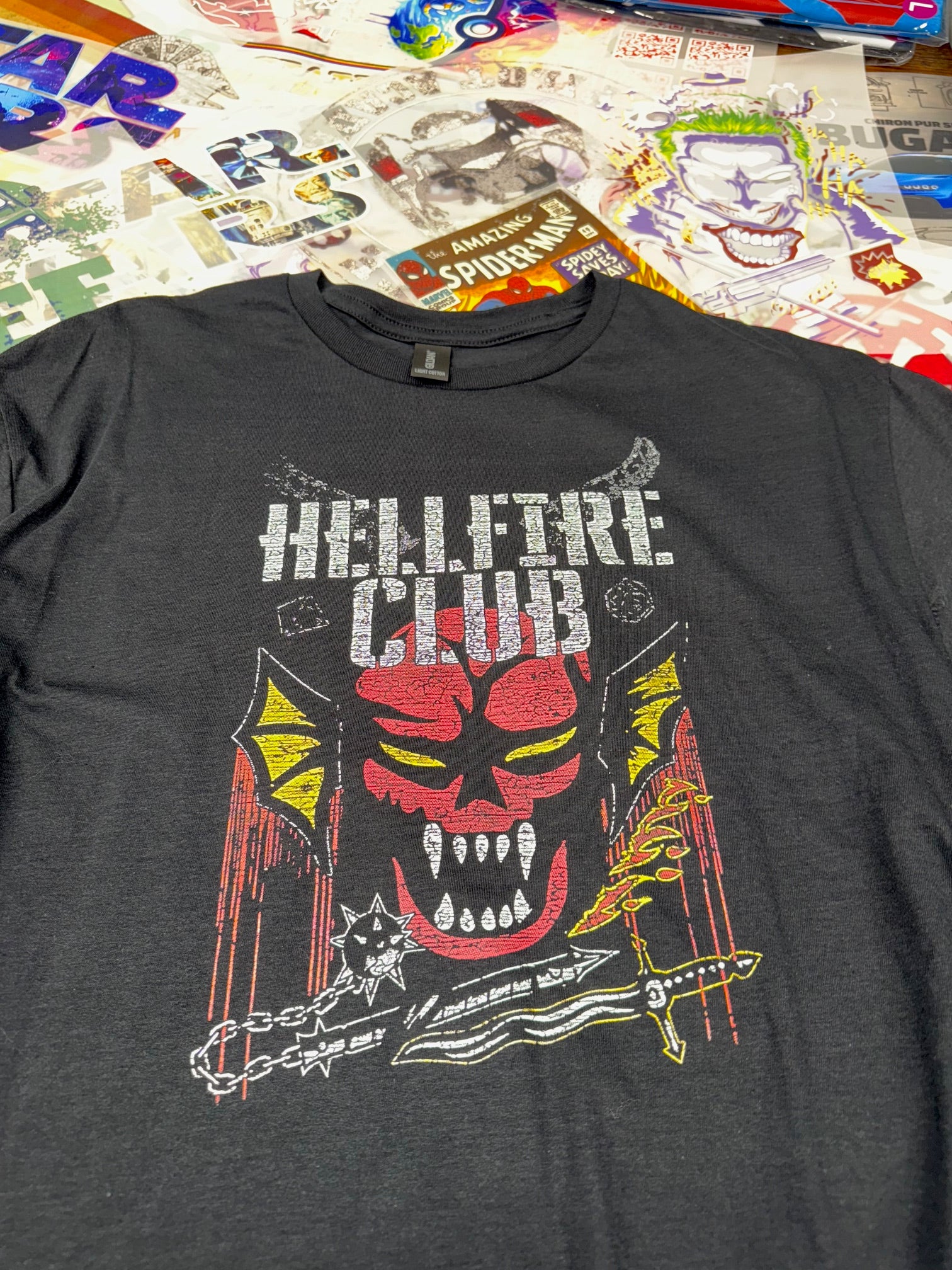 STRANGER THINS HELLFIRE CLUB BLACK T SHIRT