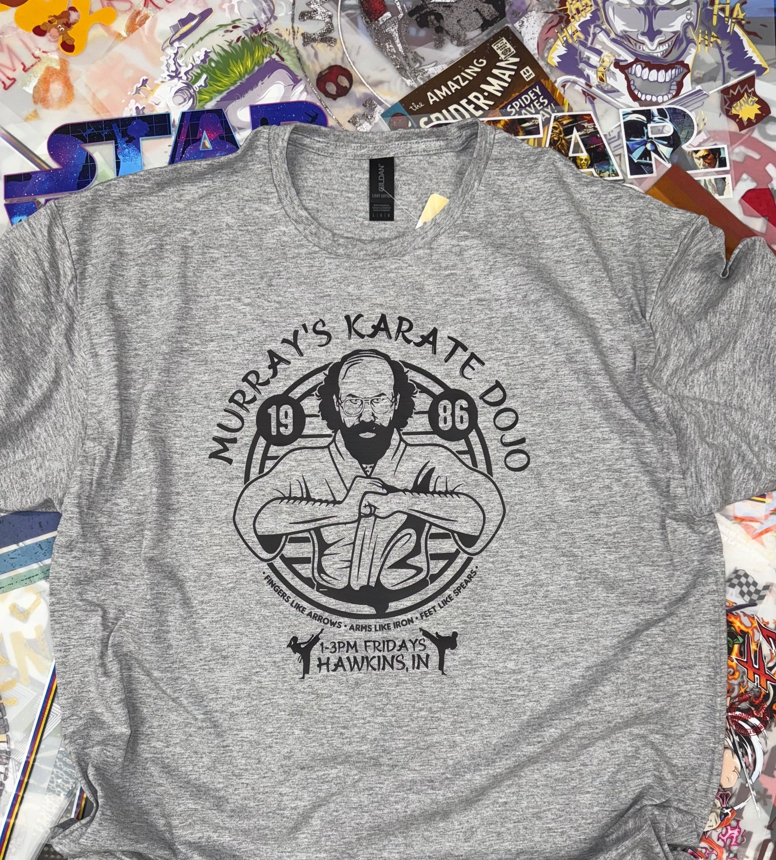 STRANGER THINGS MURRAYS DOJO GREY T SHIRT