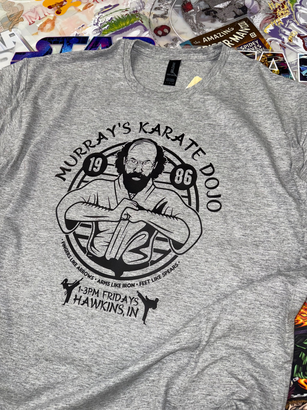 STRANGER THINGS MURRAYS DOJO GREY T SHIRT