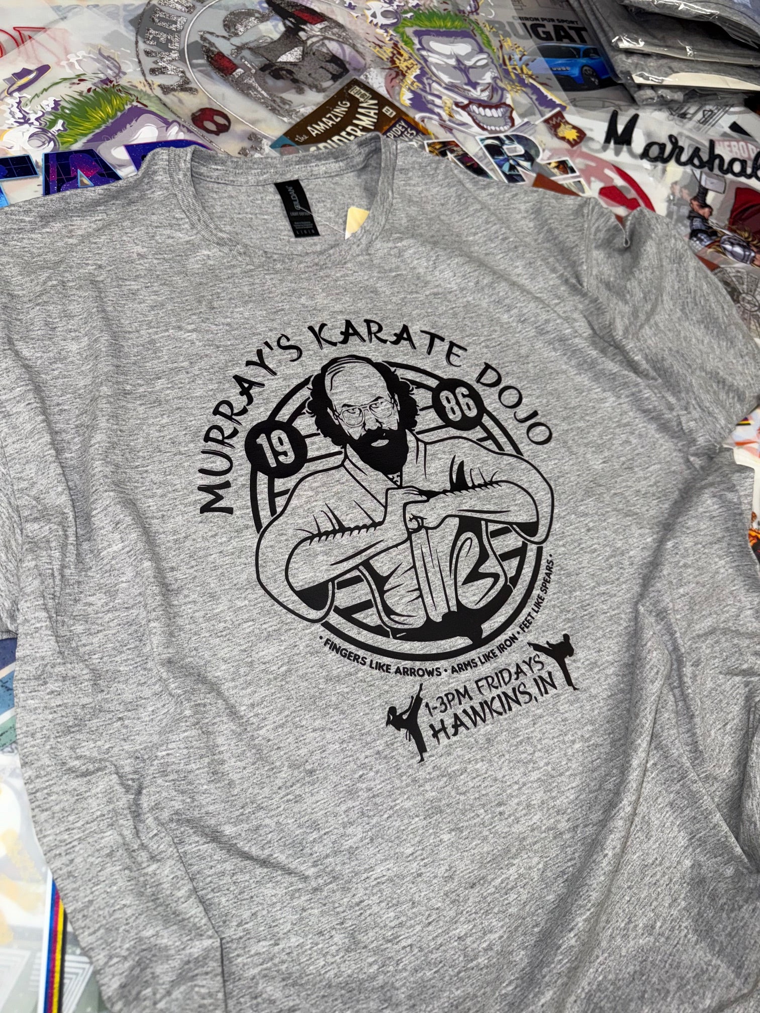 STRANGER THINGS MURRAYS DOJO GREY T SHIRT