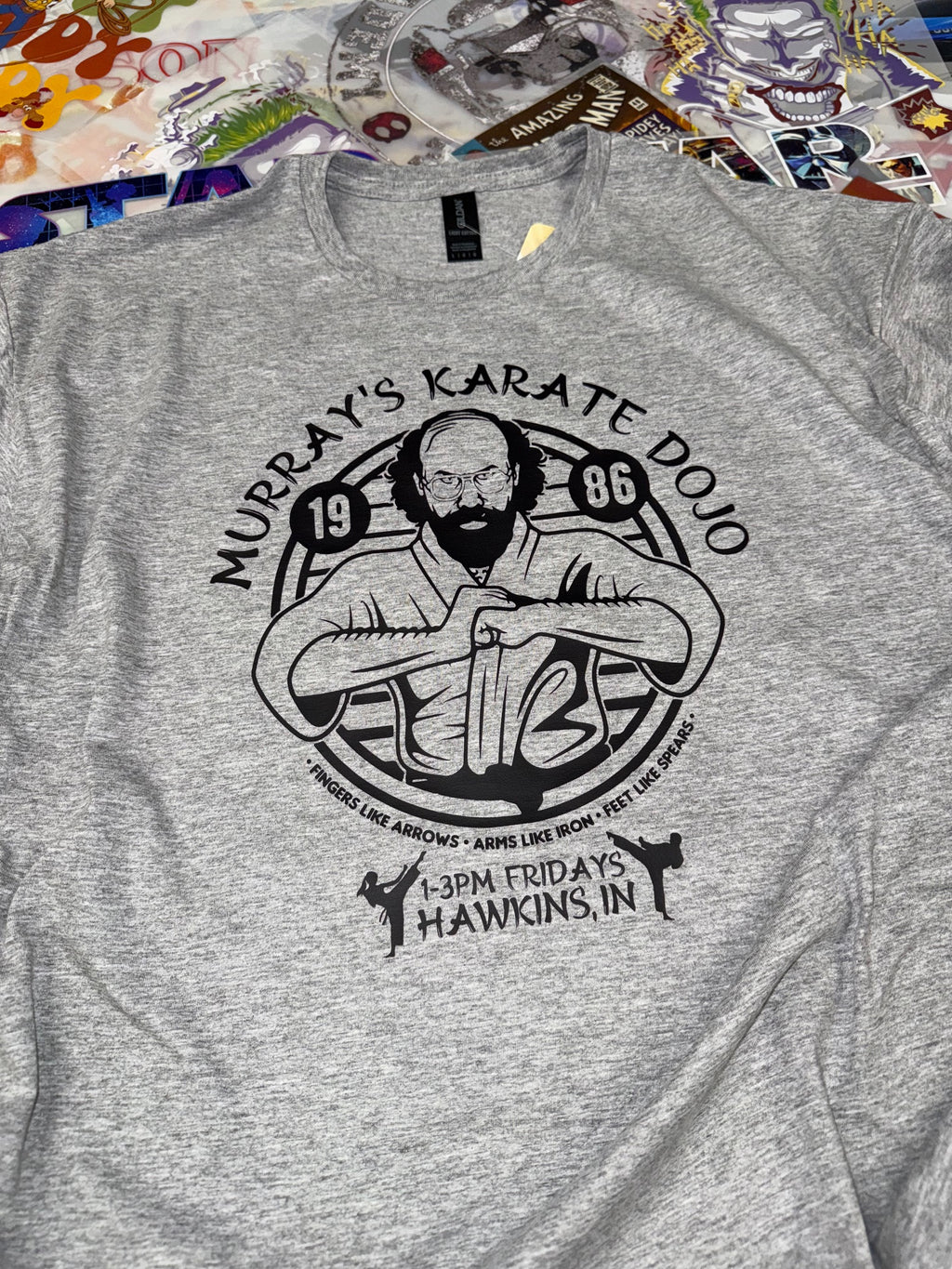 STRANGER THINGS MURRAYS DOJO GREY T SHIRT