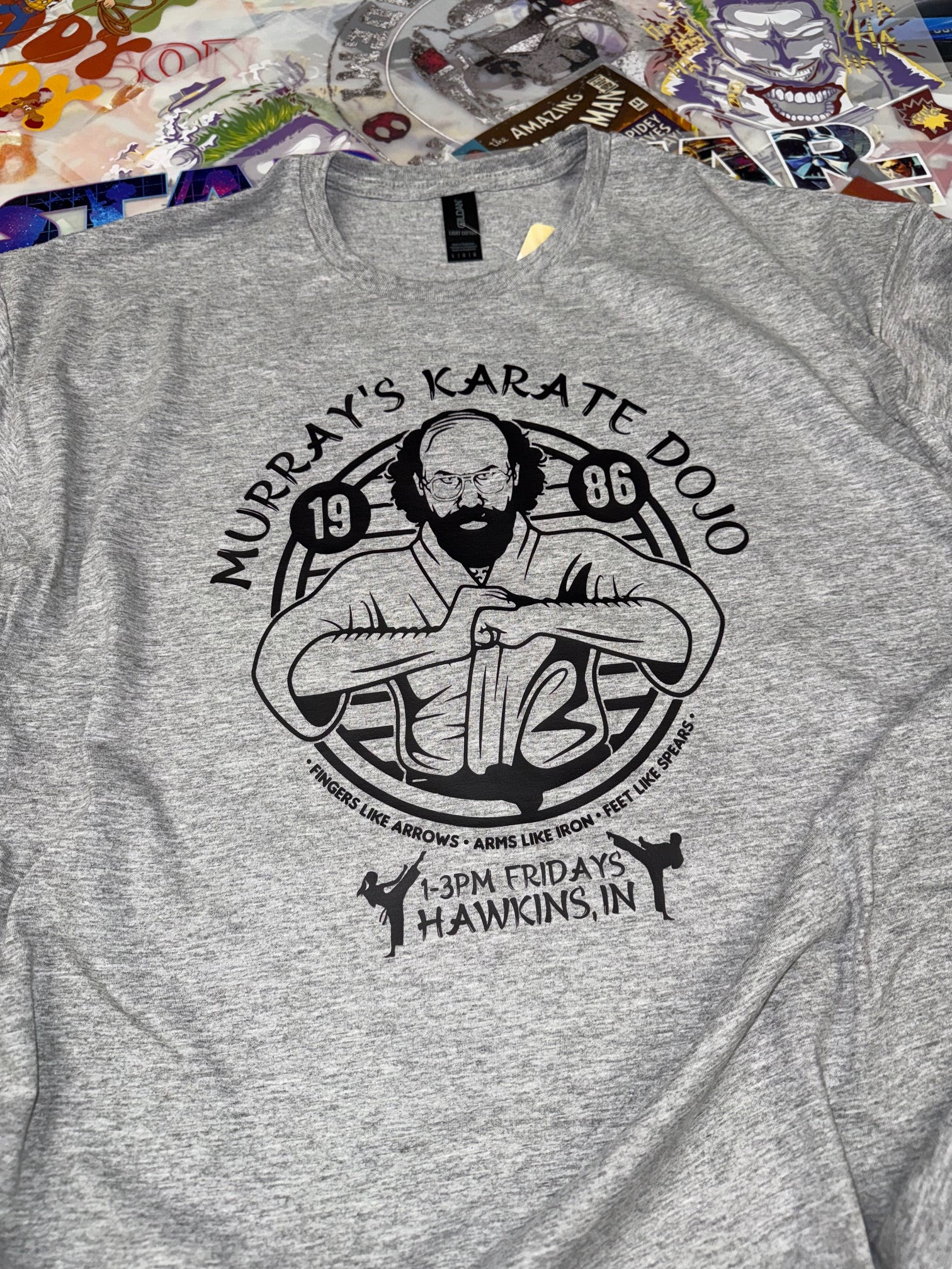STRANGER THINGS MURRAYS DOJO GREY T SHIRT