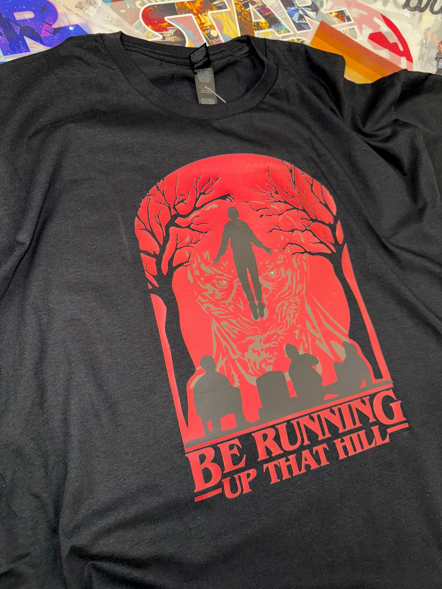 STRANGER THINGS RUNNING UP THAT HILL VECNA BLACK T SHIRT