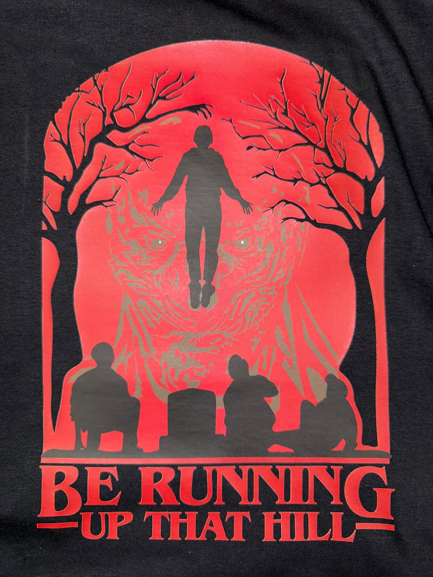 STRANGER THINGS RUNNING UP THAT HILL VECNA BLACK T SHIRT