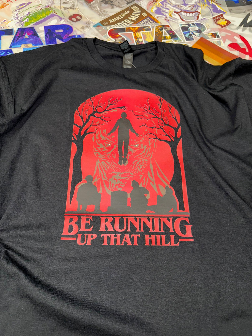 STRANGER THINGS RUNNING UP THAT HILL VECNA BLACK T SHIRT