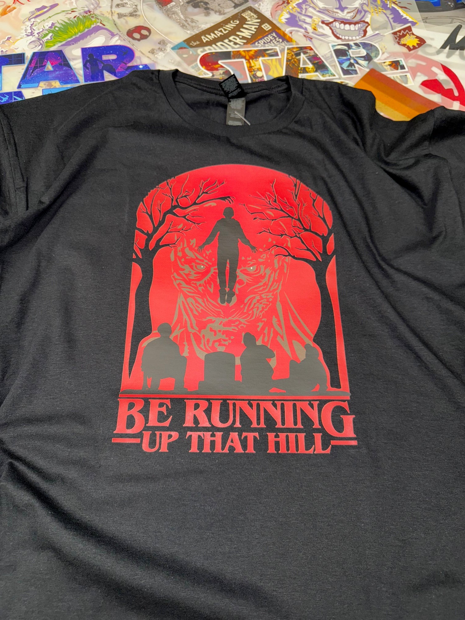 STRANGER THINGS RUNNING UP THAT HILL VECNA BLACK T SHIRT