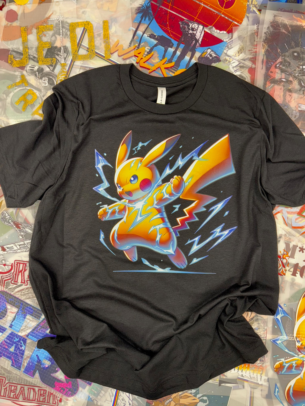 POKEMON PIKACHU BLACK T SHIRT