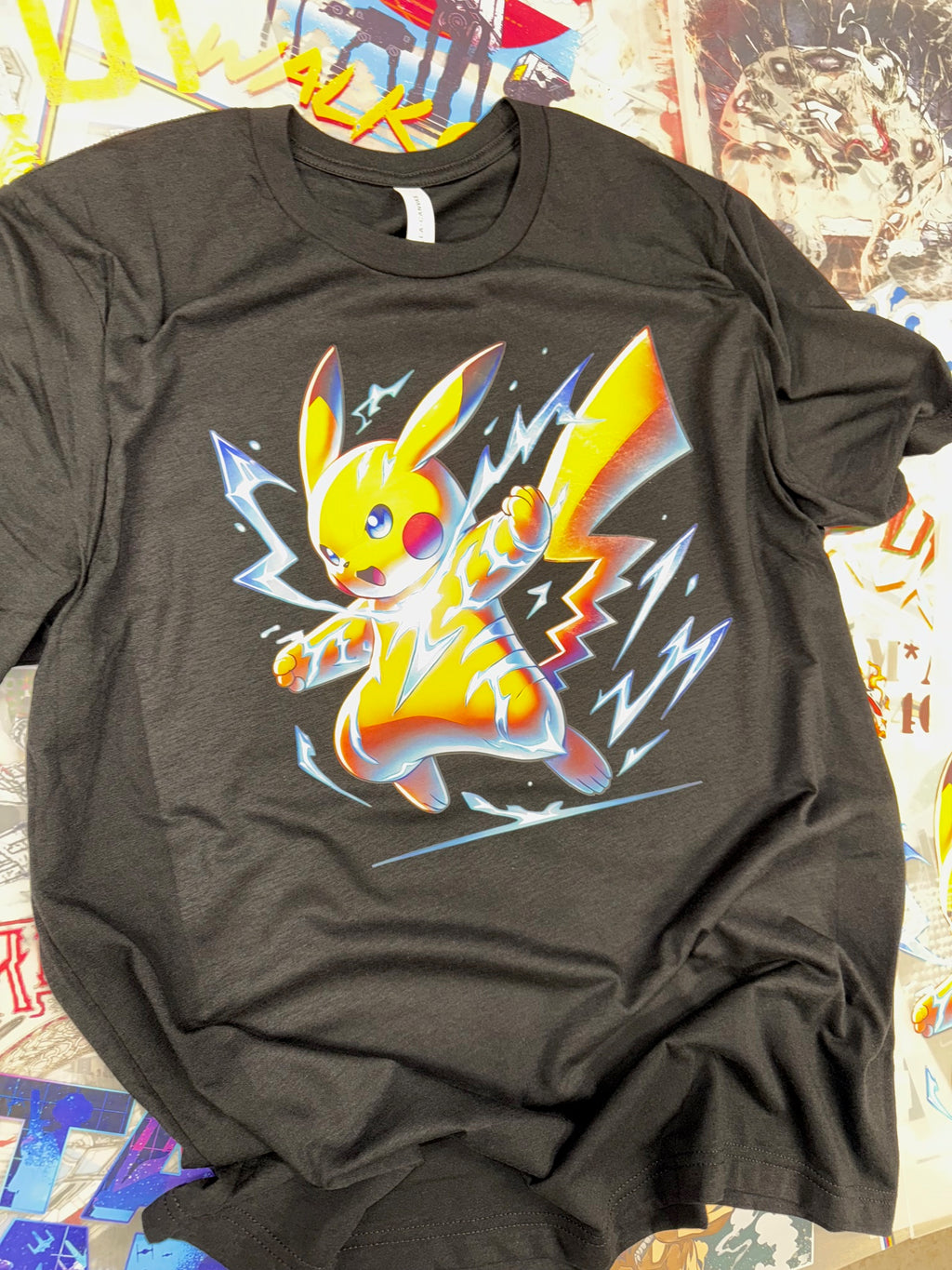 POKEMON PIKACHU BLACK T SHIRT