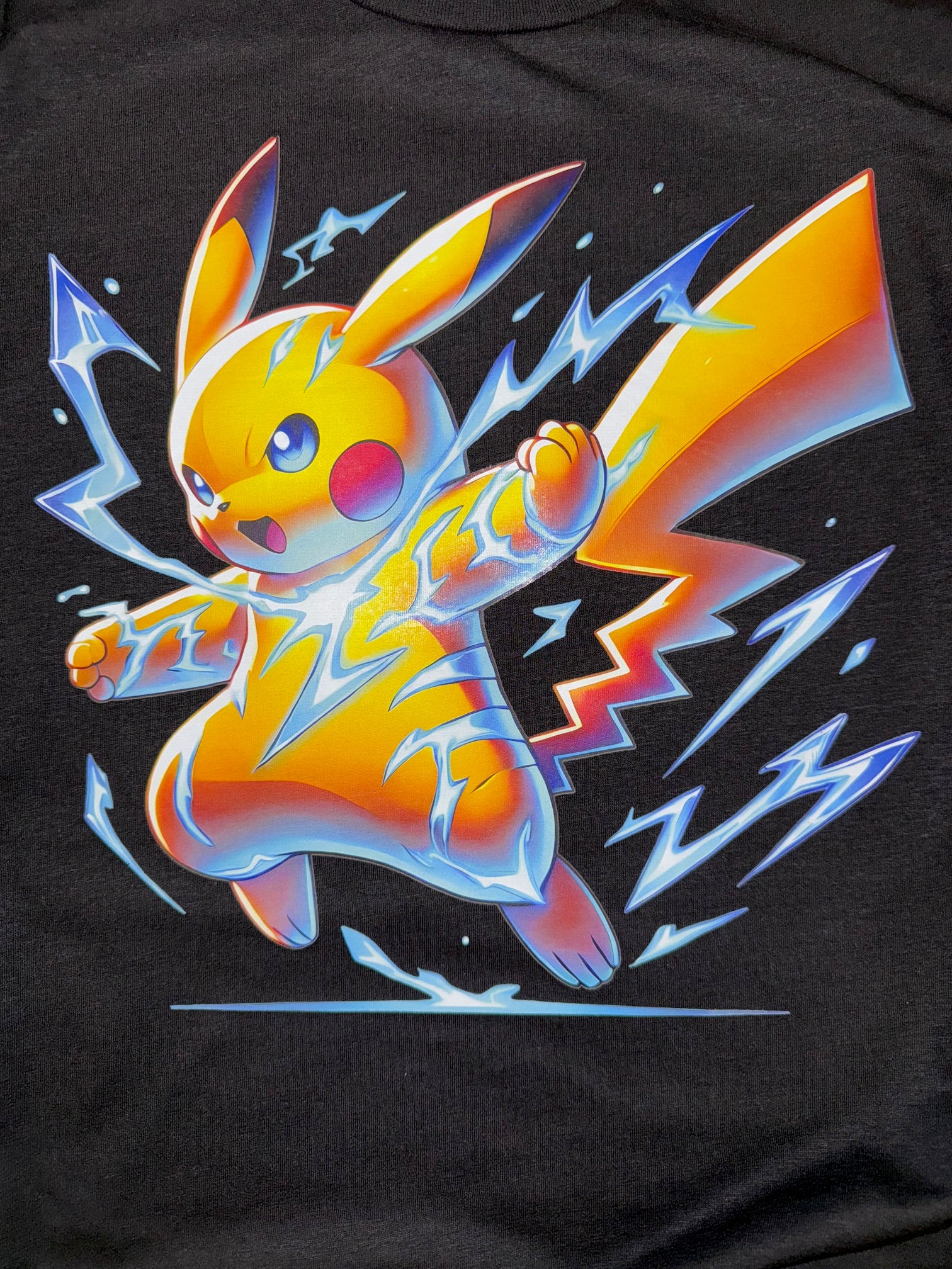 POKEMON PIKACHU BLACK T SHIRT