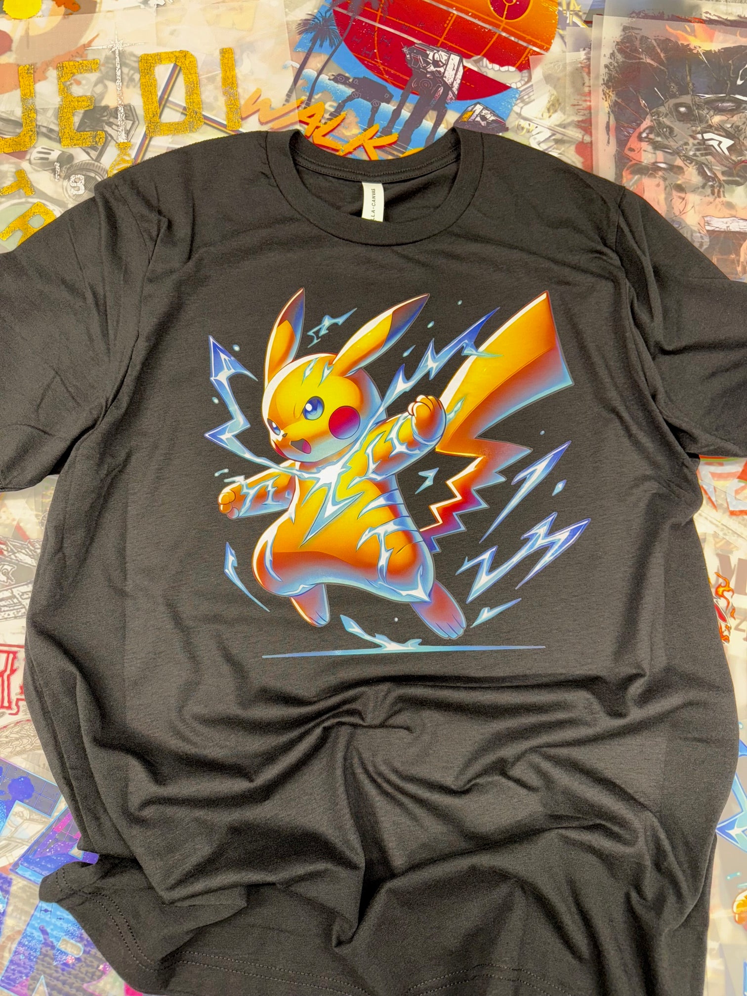 POKEMON PIKACHU BLACK T SHIRT
