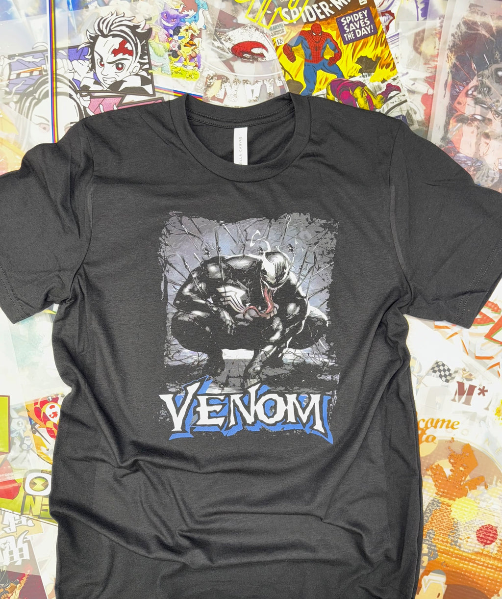 VENOM COMIC BOOK STYLE BLACK T SHIRT